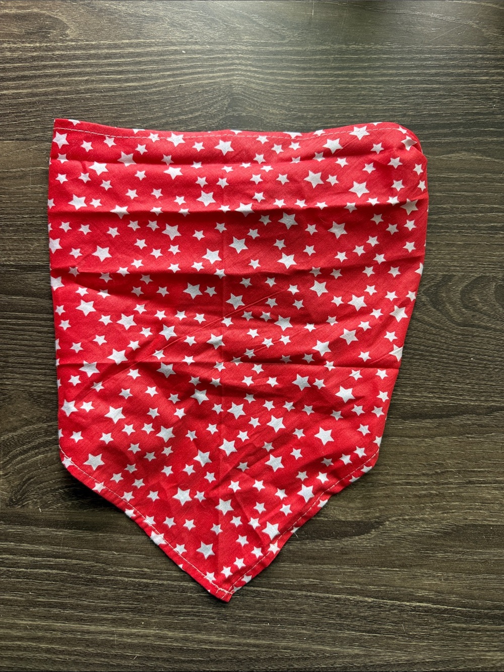 (2/$10😀) Red Star Print Bandana Bib - For Kids or pet - 23.5 length